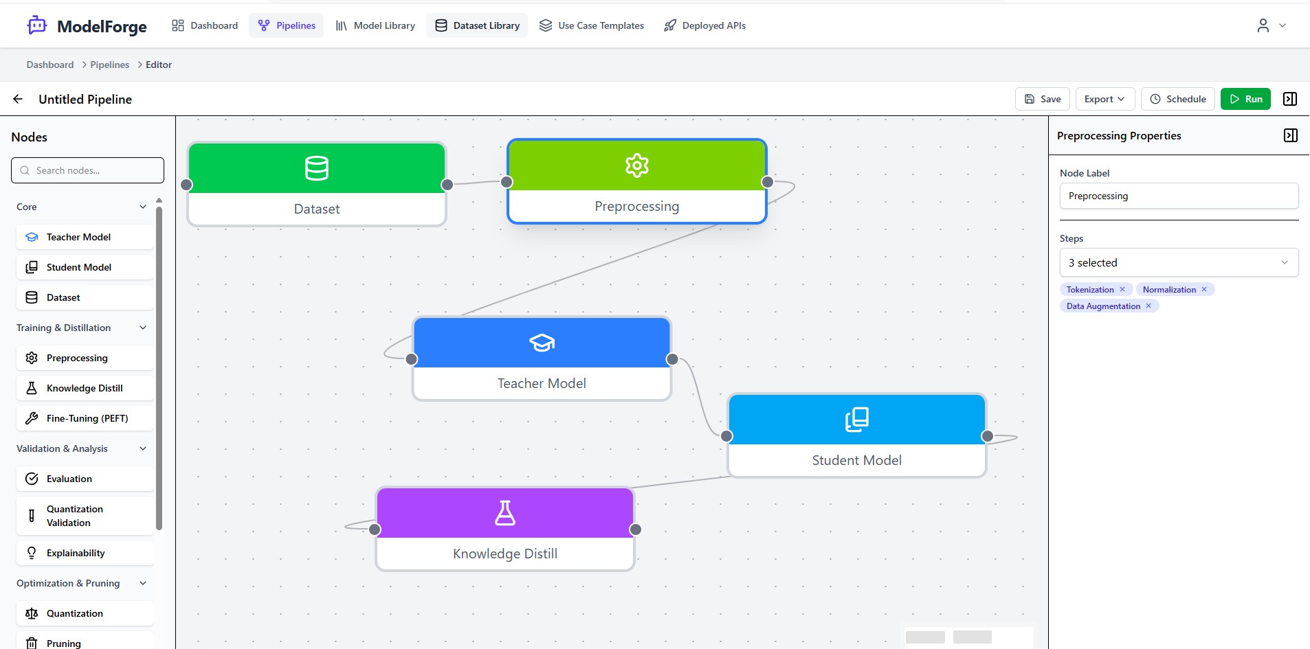Visual Pipeline Editor